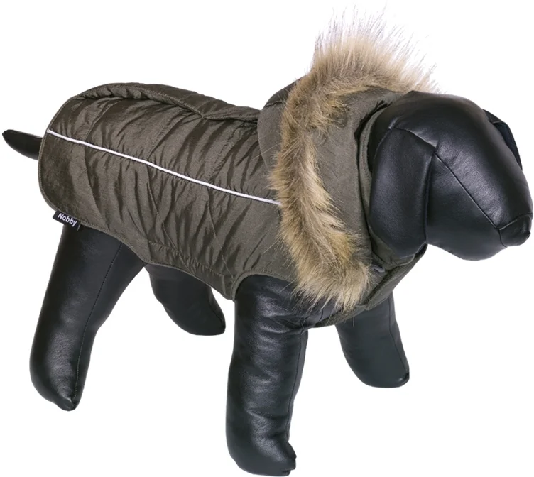 Nobby obleček pro psa ARTIC zelená s kožíškem 44cm