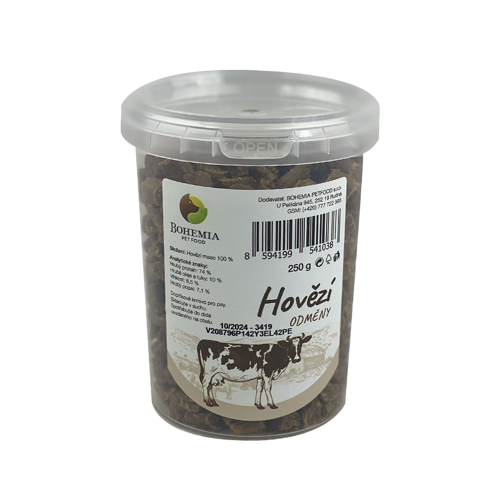 BOHEMIA PET FOOD Hovězí odměny pro psy 250 g