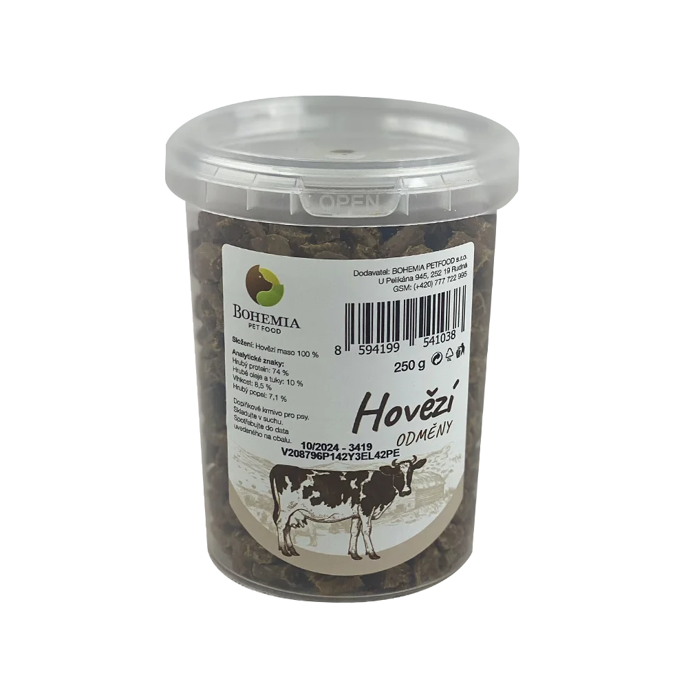 BOHEMIA PET FOOD Hovězí odměny pro psy 250 g