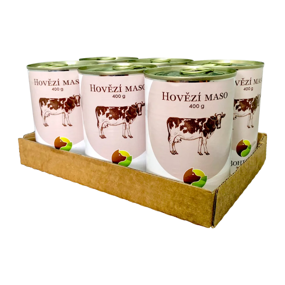 Bohemia Pet Food SIX PACK BOHEMIA Hovězí maso ve vlastní šťávě 400g