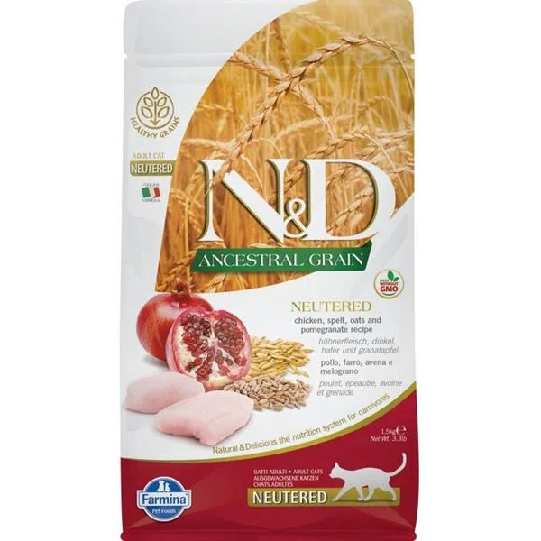 N&D LG CAT Neutered Chicken & Pomegranate 1,5 kg