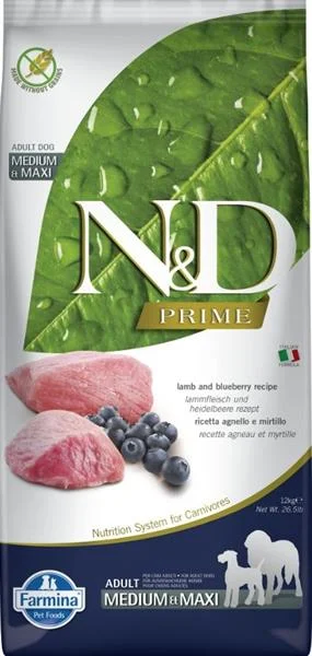 N&D PRIME DOG Adult M/L Lamb & Blueberry 12 kg