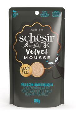 SCHESIR After Dark Velvet Mousse kapsička pro kočky kuře a vejce 80 g