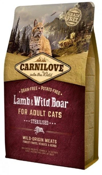 Carnilove Lamb & Wild Board for Adult Cats- Sterilised 2 kg