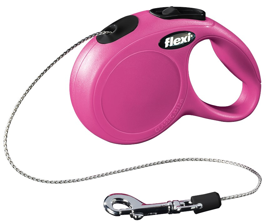 Flexi.de Vodítko Flexi Classic XS 3m (max 8kg) lanko růžová