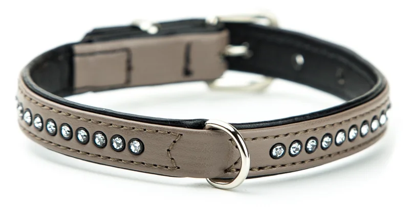 Nobby Crystal obojek se Swarovski krystaly XS-S 32cm tmavě šedá