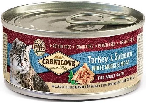 Carnilove White konz Mus Meat Turkey&Salmon Cats 100g