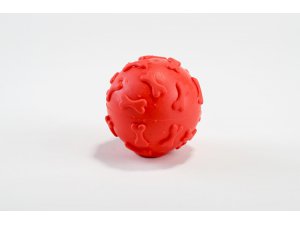 HRAČKY SALAČ Balónek s kostičkami červený TPR 6cm (50/1)