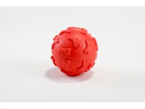 HRAČKY SALAČ Balónek s kostičkami červený TPR 6cm (50/1)