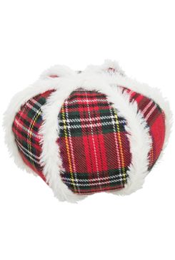 Xmas Ball - vánoční látkový míč zdobený plyšem 15 cm
