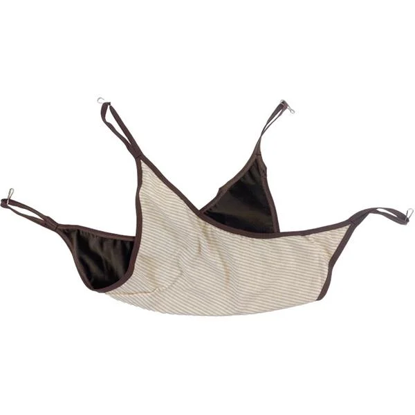 Samohýl Exclusive Pelech dr.savec závěsný loďka béžovobílé proužky,čokoládový velvet 30x30cm