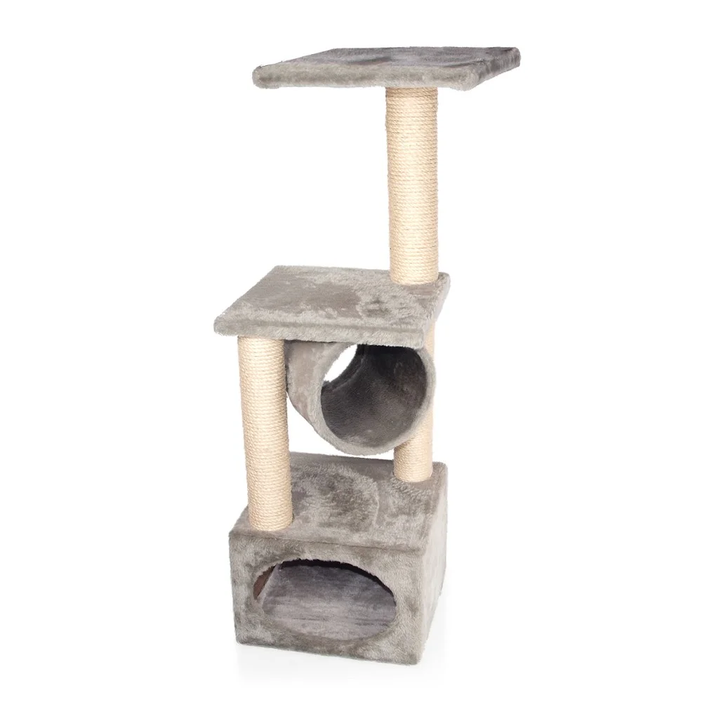 Traviata šedé - škrabadlo a odpočívadlo pro kočky, 35 x 35 x 109cm