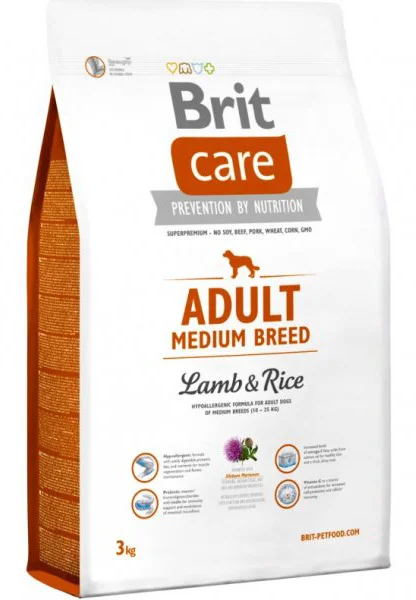 Brit Care Adult Medium Breed Lamb & Rice 3kg