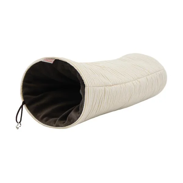 Samohýl Exclusive Tunel dr.savec závěsný L, béžovobílé proužky, čokoládový velvet 15x15x40cm