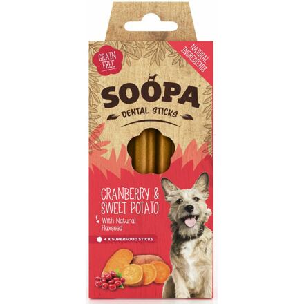 Dentální tyčinky Soopa s brusinkami a batáty 100 g