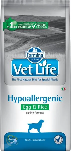 Vet Life Natural DOG Hypo Egg & Rice 12 kg