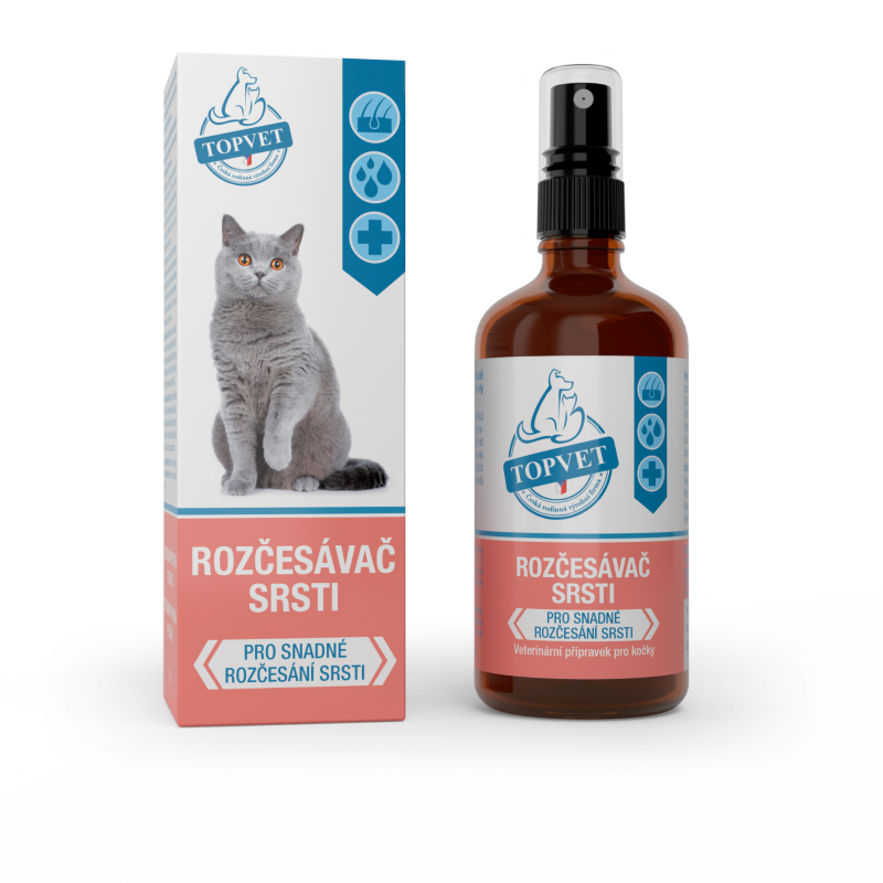Rozčesávač srsti pro kočky TOPVET  100ml