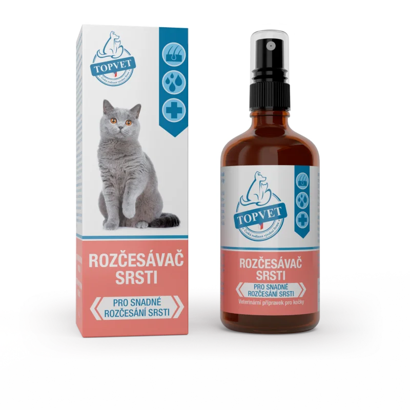 Rozčesávač srsti pro kočky TOPVET  100ml