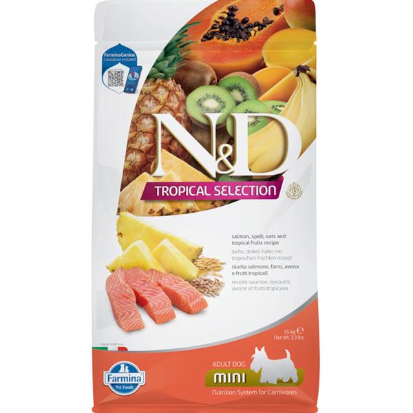 N&D TROPICAL SELECTION DOG Adult Mini Salmon 1,5kg