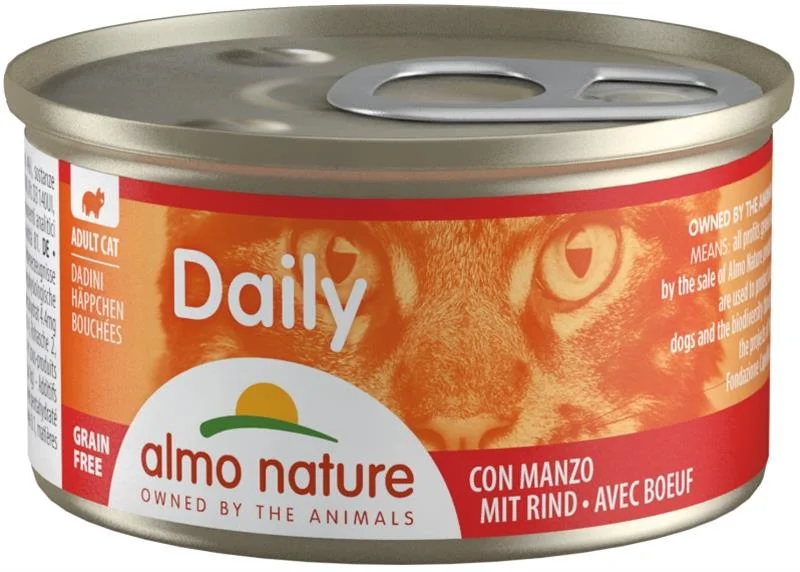 Almo Nature Daily Menu cat konz. kousky-hovězí 85g