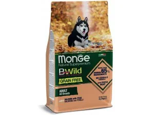 MONGE BWILD Dog - Grain Free - Losos s hráškem, 32/16 2,5kg