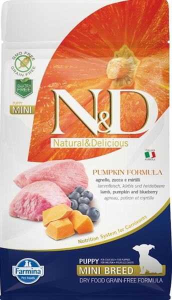 N&D Pumpkin DOG Puppy Mini Lamb & Blueberry 800 g