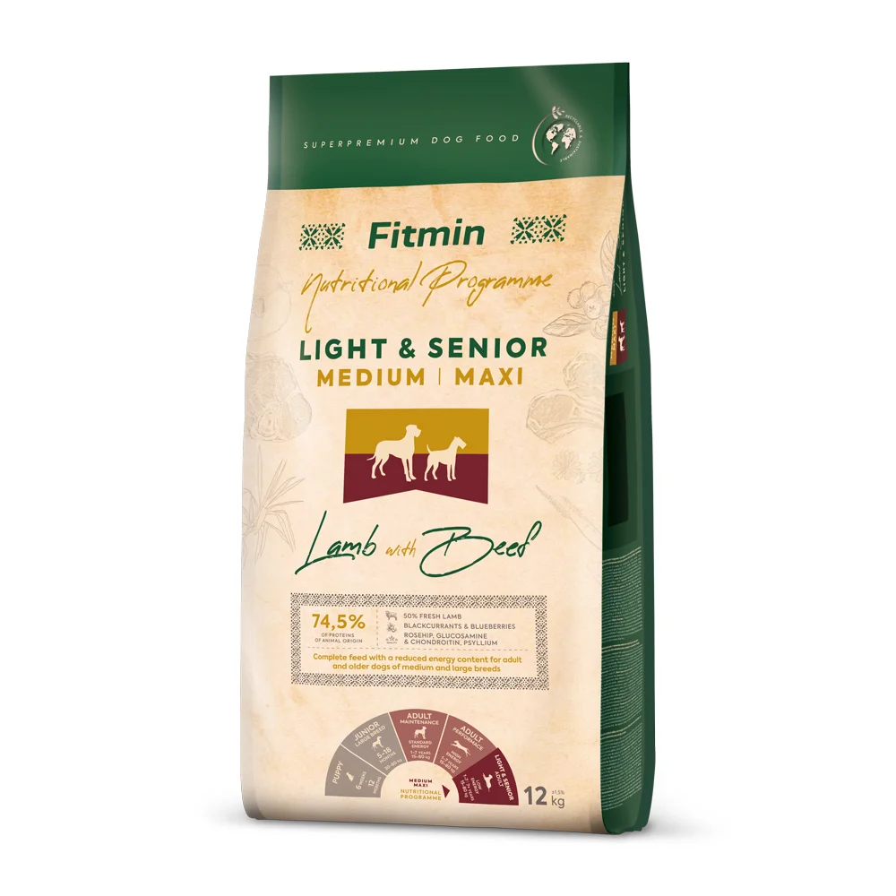 Fitmin dog medium maxi light senior lamb beef 12 kg