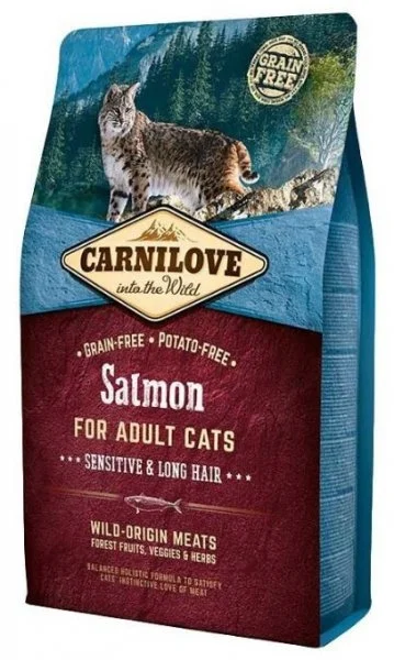 Carnilove Salmon for Adult Cats - Sensitive & Long Hair 2 kg