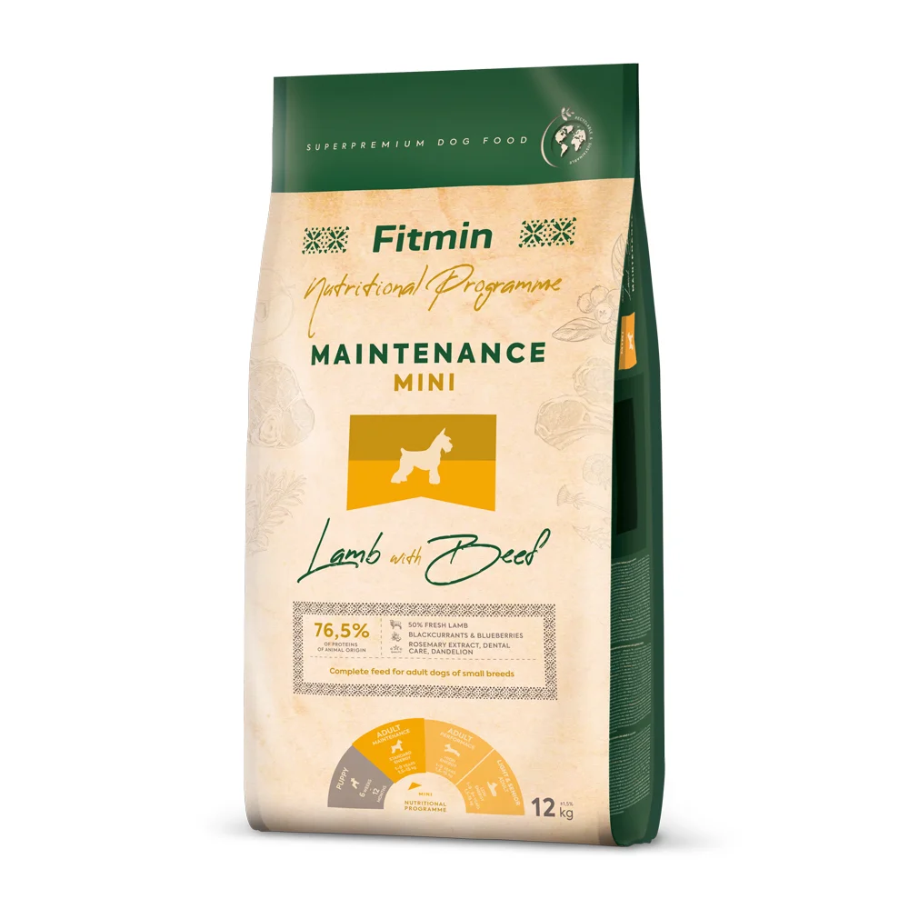 Fitmin Mini Maintenance Lamb With Beef kompletní krmivo pro psy 12 kg