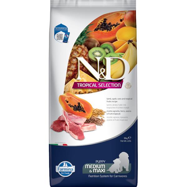 N&D TROPICAL SELECTION DOG Puppy M/L Lamb 10kg 