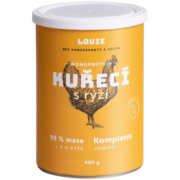 Louie konz. pro psy kuřecí s rýží 400g Louie konz. pro psy kuřecí s rýží 400g