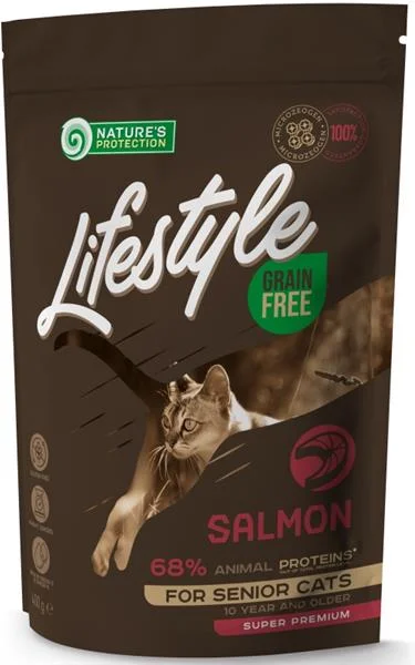 Nature's Protection Cat Dry LifeStyle GF Senior Salmon 400 g