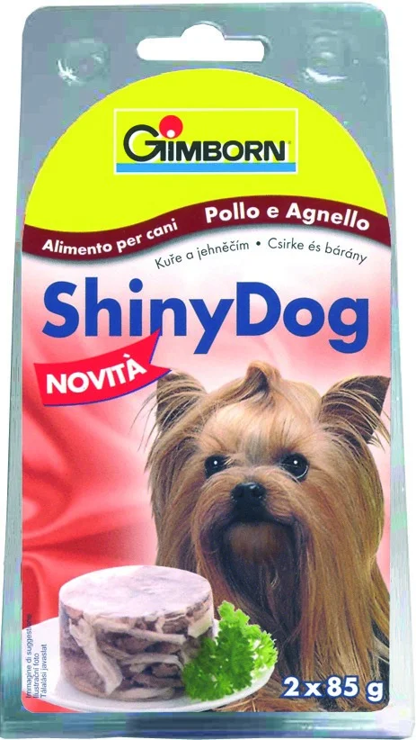 ShinyDog konzerva kuřecí+jehněčí 2x85g (8x)