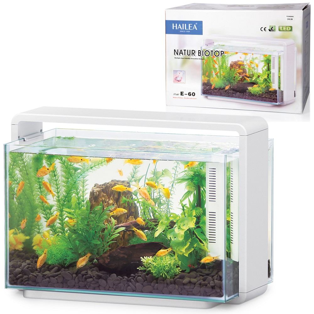 Akvarijní set Hailea Natur Biotop E-60, bílá