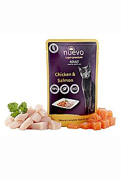 Nuevo kočka adult kuře a losos kapsa 85 g