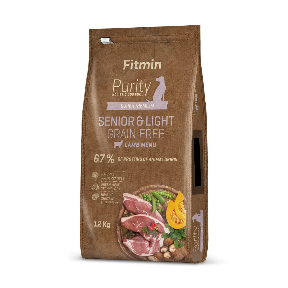 Fitmin kompletní krmivo pro psy Purity Grain Free Senior&Light Lamb 12 kg