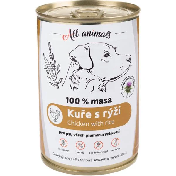 All Animals DOG kuřecí mleté s rýží 400g