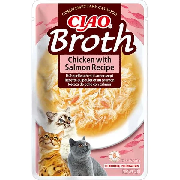 Churu Cat CIAO Broth Chicken with Salmon Recipe 40 g 