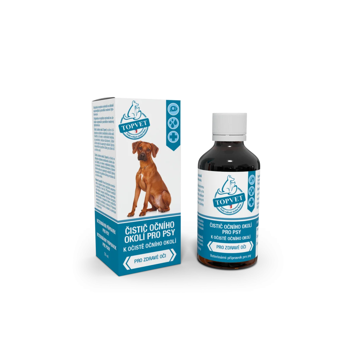 Čistič očního okolí pro psy TOPVET 50ml
