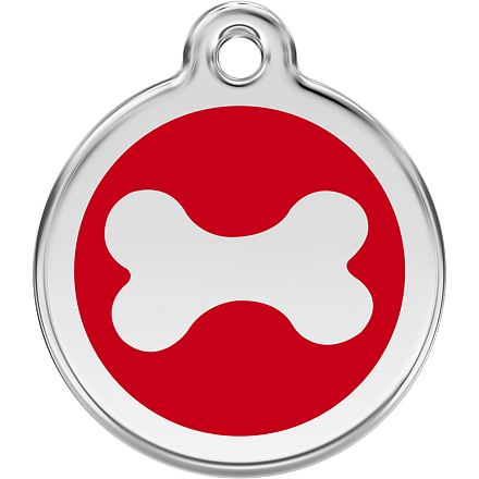 Známka Red Dingo Kost červená velikost známky S - 20 mm