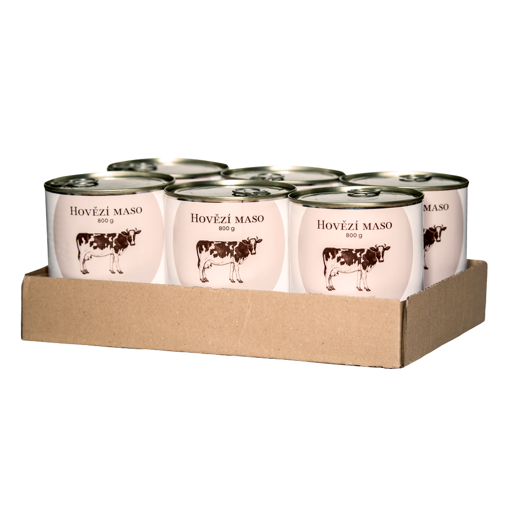 Bohemia Pet Food SIX PACK BOHEMIA Hovězí maso ve vlastní šťávě 800 g