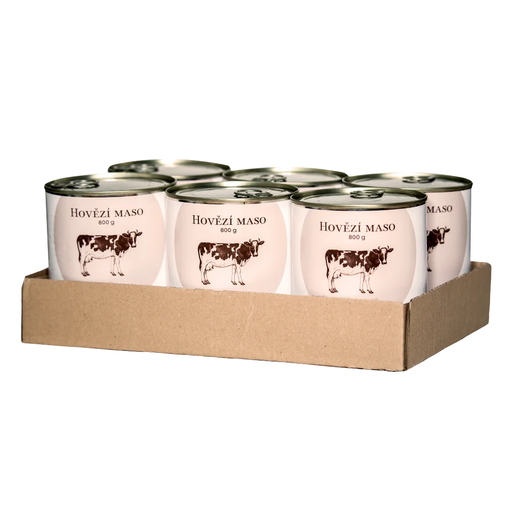 Bohemia Pet Food SIX PACK BOHEMIA Hovězí maso ve vlastní šťávě 800g