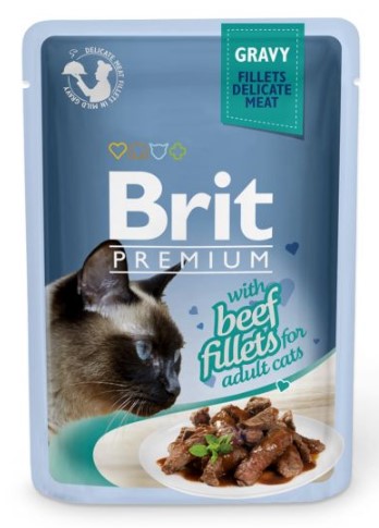 Kapsička BRIT Premium Cat Delicate Fillets in Gravy with Beef 85g