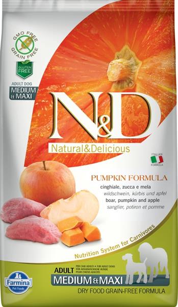 N&D Pumpkin DOG Adult M/L Boar & Apple 2,5 kg