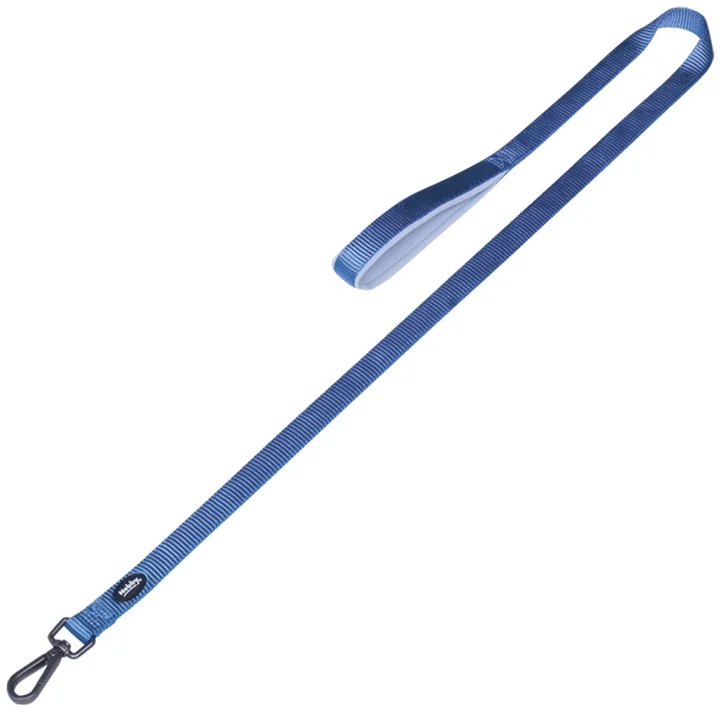 Nobby CLASSIC COMFORT vodítko nylon světle modrá M-L 1,20m 25mm
