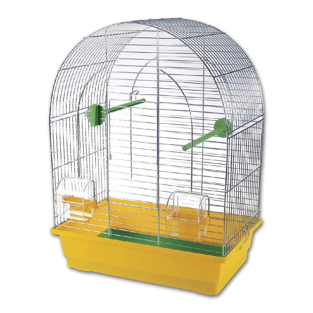 Klec pro papoušky, andulky, kanáry LUSI I chromová, různé barvy dna