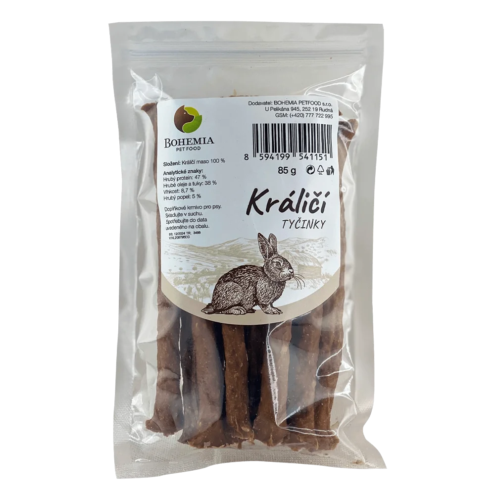 Bohemia Pet Food BOHEMIA Králičí tyčinky 85g