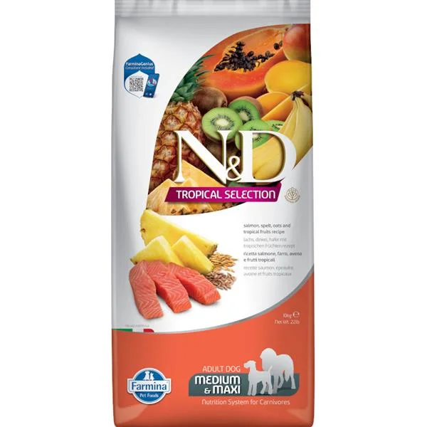 N&D TROPICAL SELECTION DOG Adult M/L Salmon 10kg 