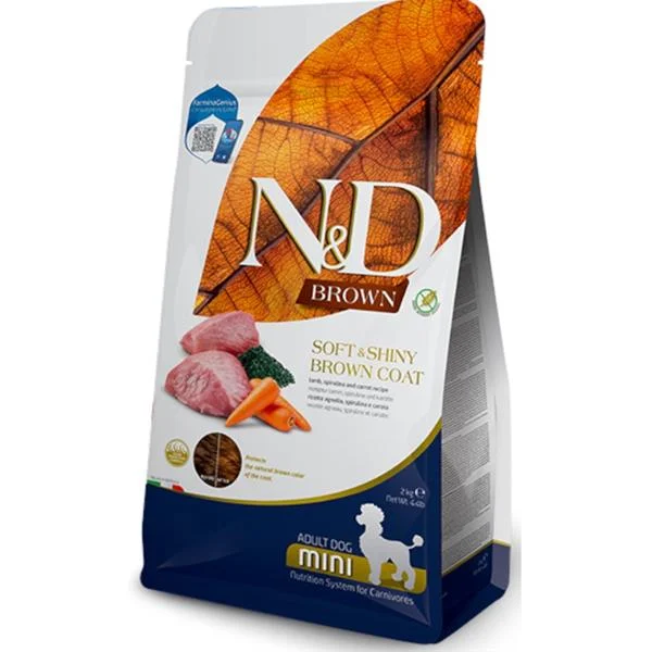 N&D BROWN DOG Adult Mini Lamb& Spirulina&Carrot 2 kg 