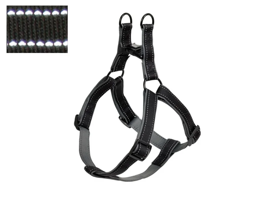 Nobby Classic Reflect Soft reflexní postroj L 60-86cm černá